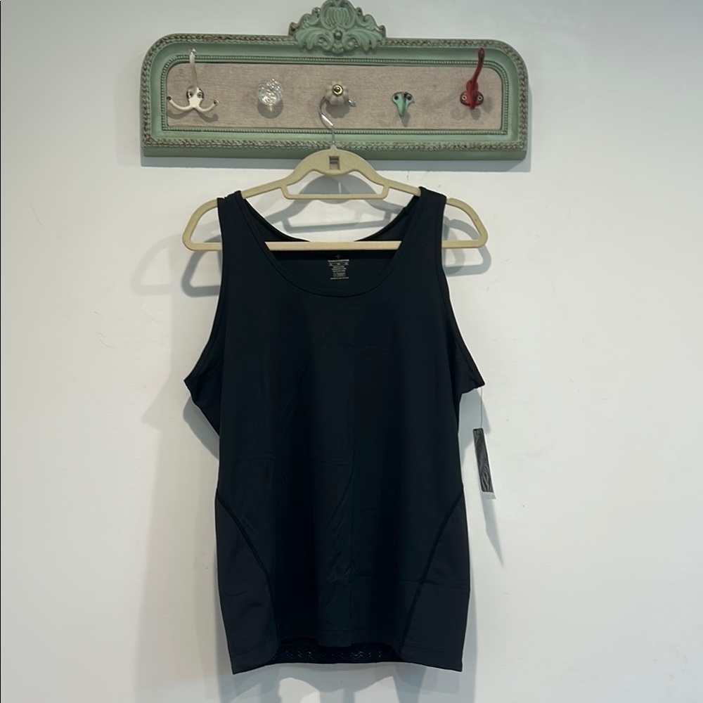Tommie Copper Black Women's lower back support Tank Top plus size 3 XL new